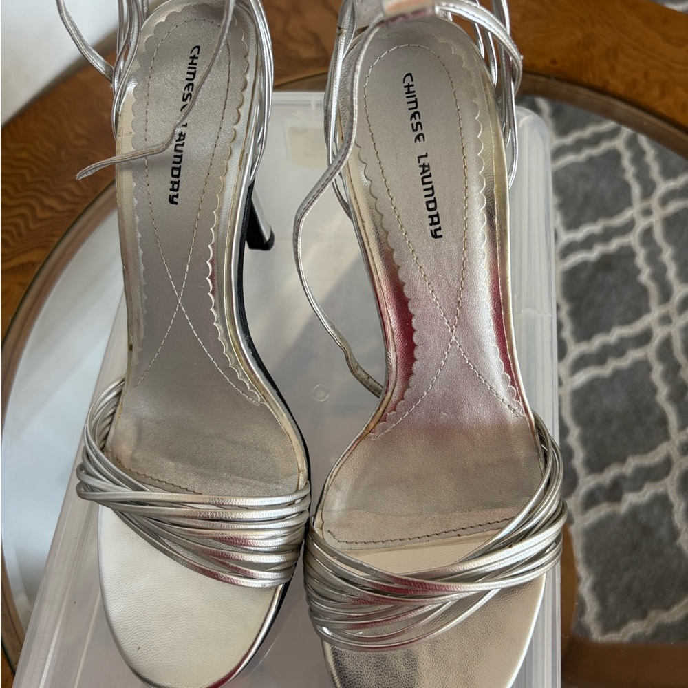 Chinese Laundry Metallic Silver Heels